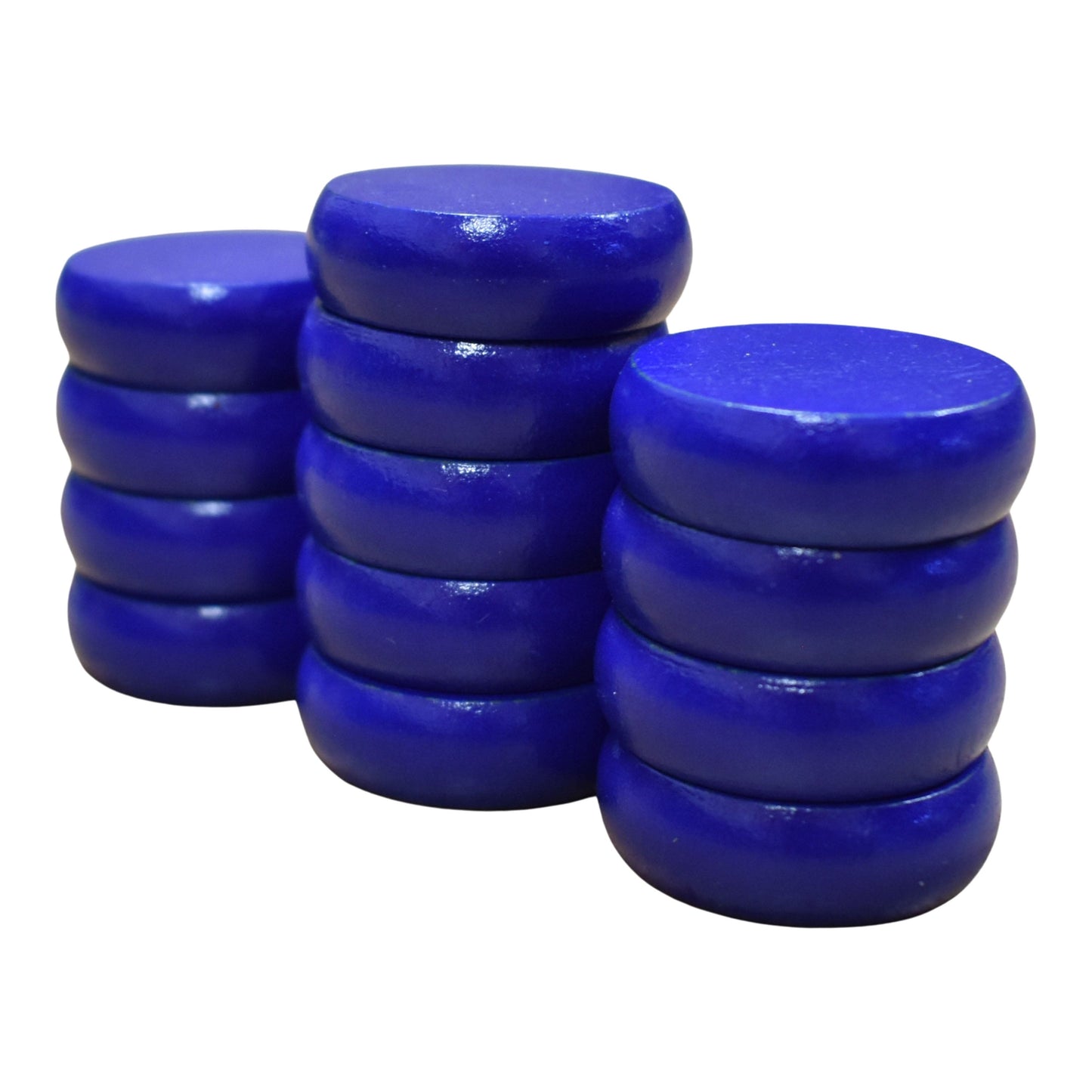 13 blaue Crokinole-Scheiben (halbes Set)